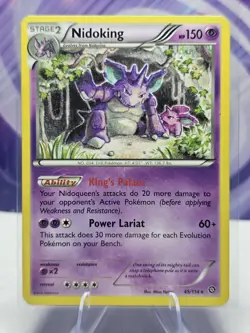 Pokemon TCG Nidoking 45/114 Rare Steam Siege XY Non Holo Card HP - Image 1