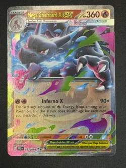 Mega Charizard X ex 013/094 Double Rare Phantasmal Flames ME02 Pokemon Card LP - Image 1