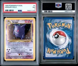 1999 Pokemon Fossil - Gengar 5/62 - Holo - PSA Graded: 7 - Image 3