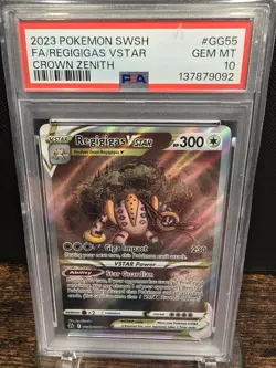 PSA 10 2023 POKEMON SWORD AND SHIELD CROWN ZENITH FULL ART/REGIGIGAS VSTAR GG55 - Image 1