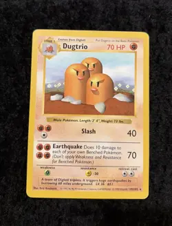 Dugtrio 019/102 Base Set (Shadowless) Regular Pokemon TCG - Image 1