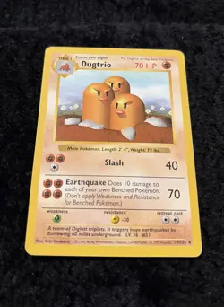 Dugtrio 019/102 Base Set (Shadowless) Regular Pokemon TCG - Image 2