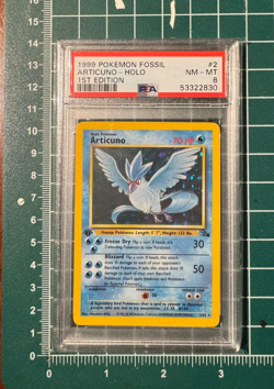 1999 Pokemon 1st Edition Articuno Holo Fossil 2/62 PSA 8 NM-MT WOTC Vintage - Image 1