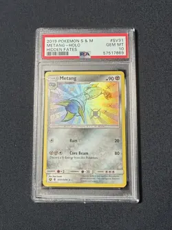 2019 POKEMON SUN & MOON HIDDEN FATES #SV31 METANG-HOLO PSA 10 - Image 1