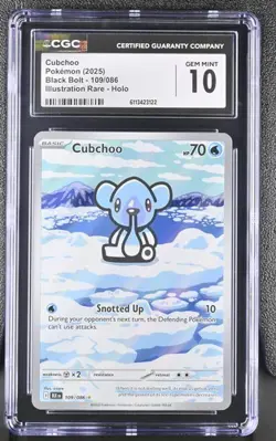 CGC 10 CUBCHOO 109 BLACK BOLT ILLUSTRATION RARE POKEMON GEM MINT - Image 1