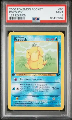 2000 POKEMON ROCKET 1ST EDITION PSYDUCK #65 MINT PSA 9 - Image 1