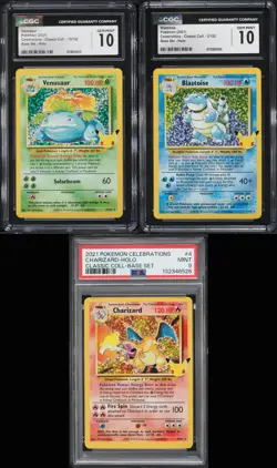 Pokemon Celebrations Base Set Charizard Blastoise Venusaur PSA CGC 9 10 Set - Image 1