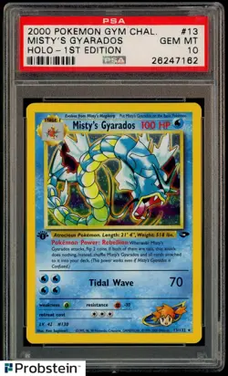 2000 Pokemon Gym Challenge 1st Edition #13 Misty's Gyarados Holi PSA 10 GEM MINT - Image 1