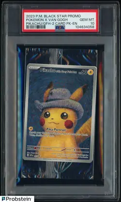 Pokemon Pikachu with Grey Felt Hat Van Gogh #085 Graded Sealed Promo PSA 10 - Image 1