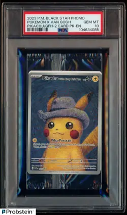 Pokemon Pikachu with Grey Felt Hat Van Gogh #085 Graded Sealed Promo PSA 10 - Image 1