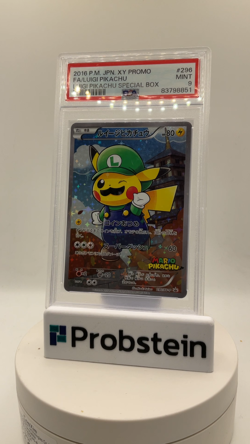2016 Pokemon Japanese XY Promo Special Box #296 FA Luigi Pikachu PSA 9 MINT - Image 2