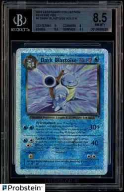 2002 Pokemon Legendary Collection #4 Dark Blastoise Reverse Foil BGS 8.5 w/ 9 - Image 1