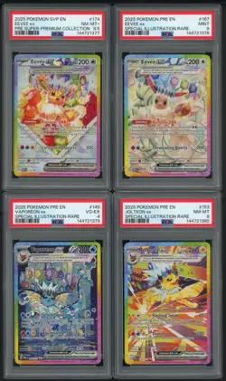 2025 Pokemon PRE EN Prismatic Evolutions SIR Sequential Set-10 w/161 Umbreon PSA - Image 1