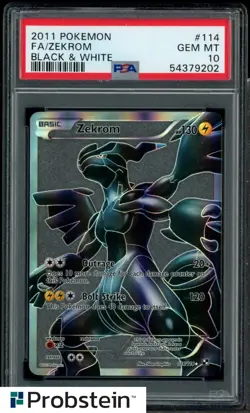 2011 Pokemon Black & White Black Background #114 FA Zekrom PSA 10 GEM MINT - Image 1