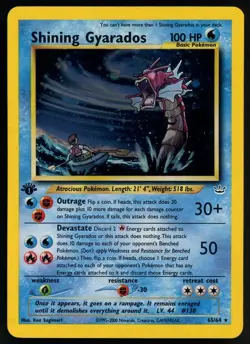2000 Pokemon Neo Revelation 1st Edition #65/64 Shining Gyarados Holo Rare - Image 1