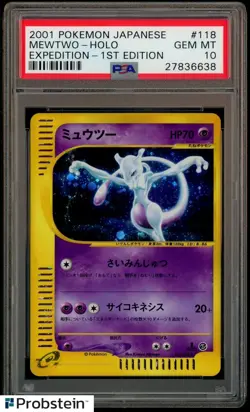 2001 Pokemon Japanese Expedition 1st Edition #118 Mewtwo Holo PSA 10 GEM MINT - Image 1