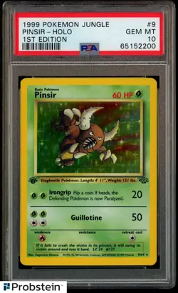 1999 Pokemon Jungle 1st Edition #9 Pinsir Holo PSA 10 GEM MINT - Image 1