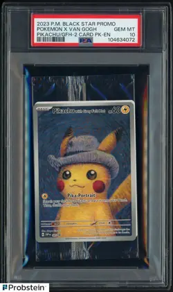 Pokemon Pikachu with Grey Felt Hat Van Gogh #085 Graded Sealed Promo PSA 10 - Image 1
