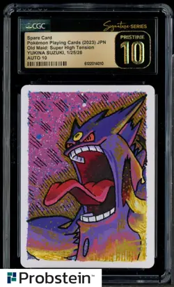 Yukina Suzuki Signed Sketched Pokemon JPN Old Maid Spare CGC 10 w/ AUTO 10 - Image 1