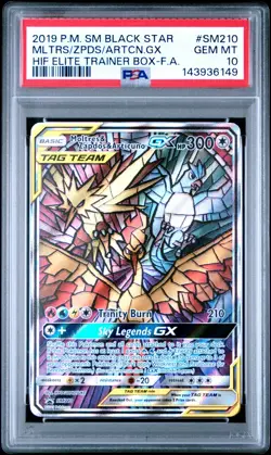 Pokemon TCG Moltres & Zapdos & Articuno GX SM210 Promo - PSA 10 Gem Mint - Image 1