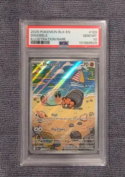 Dwebble 129/086 Black Bolt Illustration Rare PSA 10 GEM MINT Low pop Pokemon - Image 1