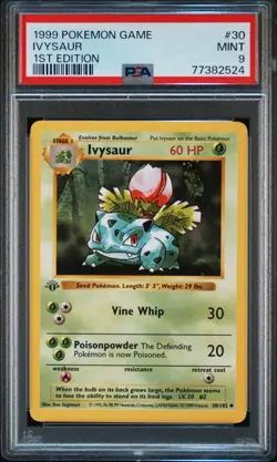 Ivysaur Pokemon 1999 Base Set Shadowless 1st Edition English 030/102 PSA 9 - Image 1