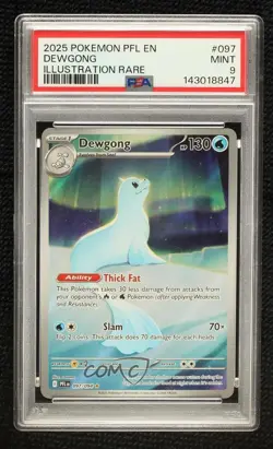 Dewgong Illustration Rare Pokemon Mega Evolution Phantasmal Flames PFL PSA 9 - Image 1