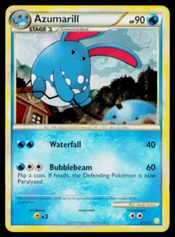 Azumarill Holo #2/123 Holo Rare Pokemon HeartGold SoulSilver NM - Image 1