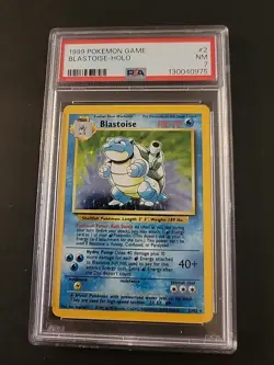 1999 Pokemon Game Blastoise Holo Base Set Unlimited - PSA 7 Near Mint 2/102 - Image 1