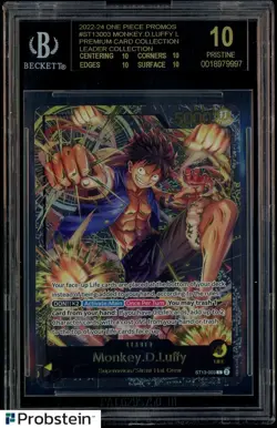 2022-24 One Piece Promos ST13003 Monkey D. Luffy Leader BGS 10 BLACK LABEL - Image 1
