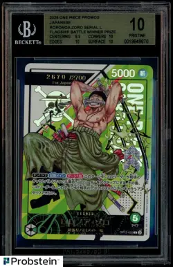 One Piece TCG Roronoa Zoro Serial Japan BGS 10 OP12-020 - Image 1