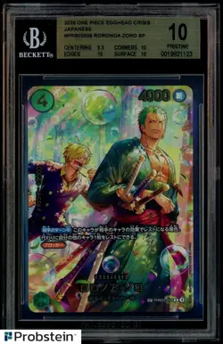 2026 One Piece Egghead Crisis JPN PRB02006 Roronoa Zoro SP BGS 10 PRISTINE - Image 1