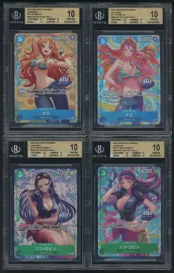 Lot of (6) BGS 10 COMPLETE SET 2025 One Piece Mini Tin Vol 2 Promos Nami Nico - Image 1