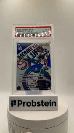 2025 One Piece En Dodgers X One Piece Night #010 Monkey D. Luffy PSA 10 GEM MINT - Image 2