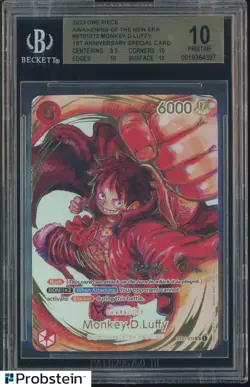 2023 One Piece OP05-1st Anniversary Spcl Signature #012 Monkey D. Luffy BGS 10 - Image 1