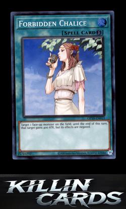 Forbidden Chalice OP19-EN011 Super Rare OTS Tournament Pack 19 YuGiOh Card NM - Image 1