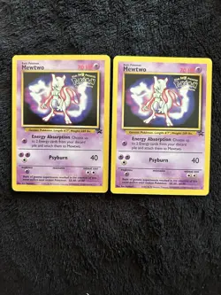 Pokemon TCG Mewtwo Kids WB Promo 1999 Card Lot Wizards Nintendo 2 Cards - Image 1
