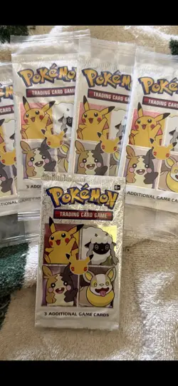 Pokemon 25th Anniversary General Mills 3-Card Booster Packs Lot of 5 - Image 1