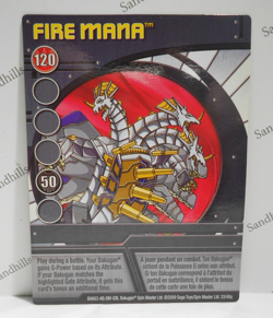 Bakugan Card - Fire Mana - Blue Ability Card - BA663 - 33/48q - 2009 - Image 1