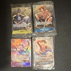 One Piece Card Game Character Lot Sabo, Ace, Linlin, Luffy - Image 1