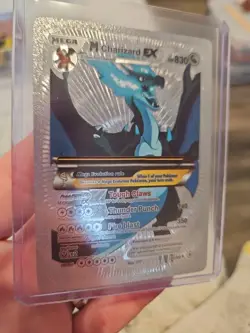 M Charizard EX Silver Foil Fan Art Vinyl Premium Collector Card Blue - Image 4