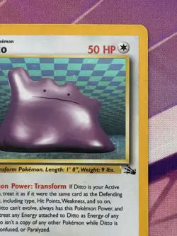 Pokemon TCG Ditto Fossil 3/62 Holo Unlimited Rare Card MP - Image 3