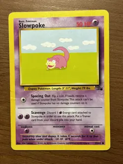 Pokemon Vintage Slowpoke Card Fossil Set #55/62 WotC 1999 HP - Image 1