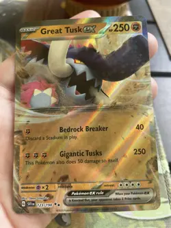 Great Tusk ex 123/198 - Scarlet & Violet - Double Rare Holo Pokemon Card NP - Image 3