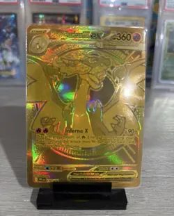 Mega Charizard X ex Gold Hyper Rare 130/094 Pokemon Phantasmal Flames English - Image 1