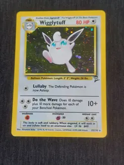 Wigglytuff 19/130 Base Set 2 Holo Rare Pokemon Card 1999 W/ Swirl NM 💎 - Image 1