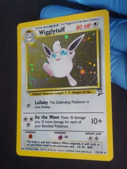 Wigglytuff 19/130 Base Set 2 Holo Rare Pokemon Card 1999 W/ Swirl NM 💎 - Image 2
