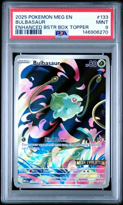 2025 POKEMON MEG EN-MEGA EVOLUTION ENHANCED BOOSTER BOX TOPPER BULBASAUR PSA 9 - Image 1