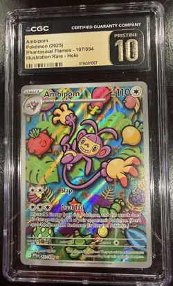 Pokemon Ambipom IR Illustration Rare 107/094 Phantasmal Flames CGC 10 PRISTINE - Image 1