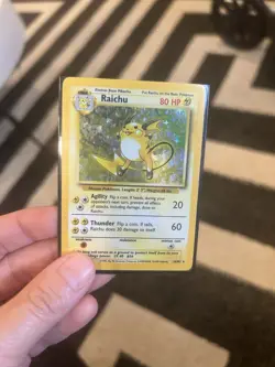 Pokemon TCG Raichu Base Set 014/102 Holo Rare 80 HP Holo English - Image 1